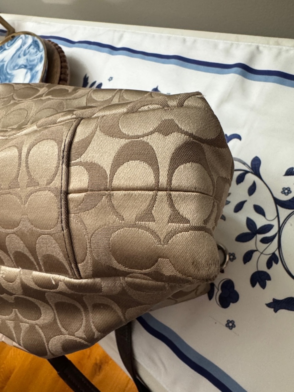 Coach Ashley Signature Sateen Tan and Brown Hobo Shoulder and Wallet PRISTINE! - Picture 16 of 16